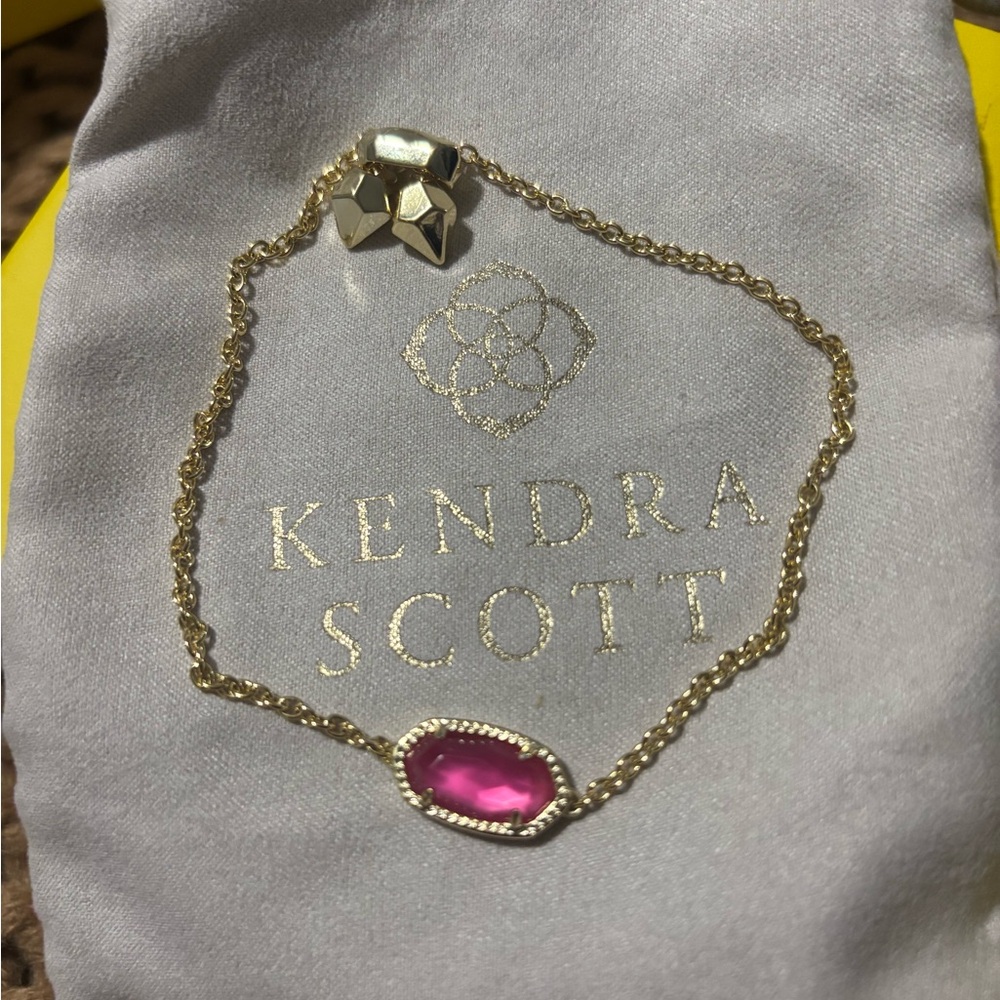 Kendra Scott Gold Bracelet with Pink Stone